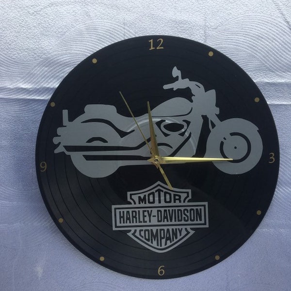 Horloge / pendule murale "harley davidson" sur vinyle