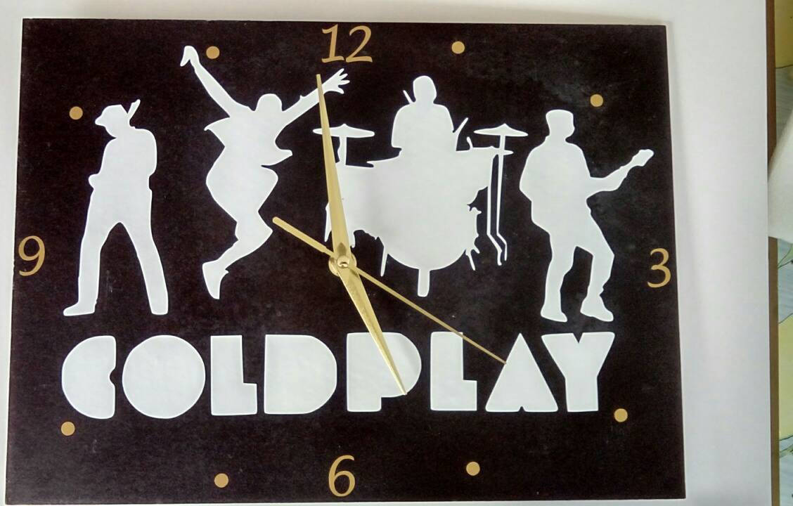 Horloge/Pendule Murale sur Ardoise Coldplay