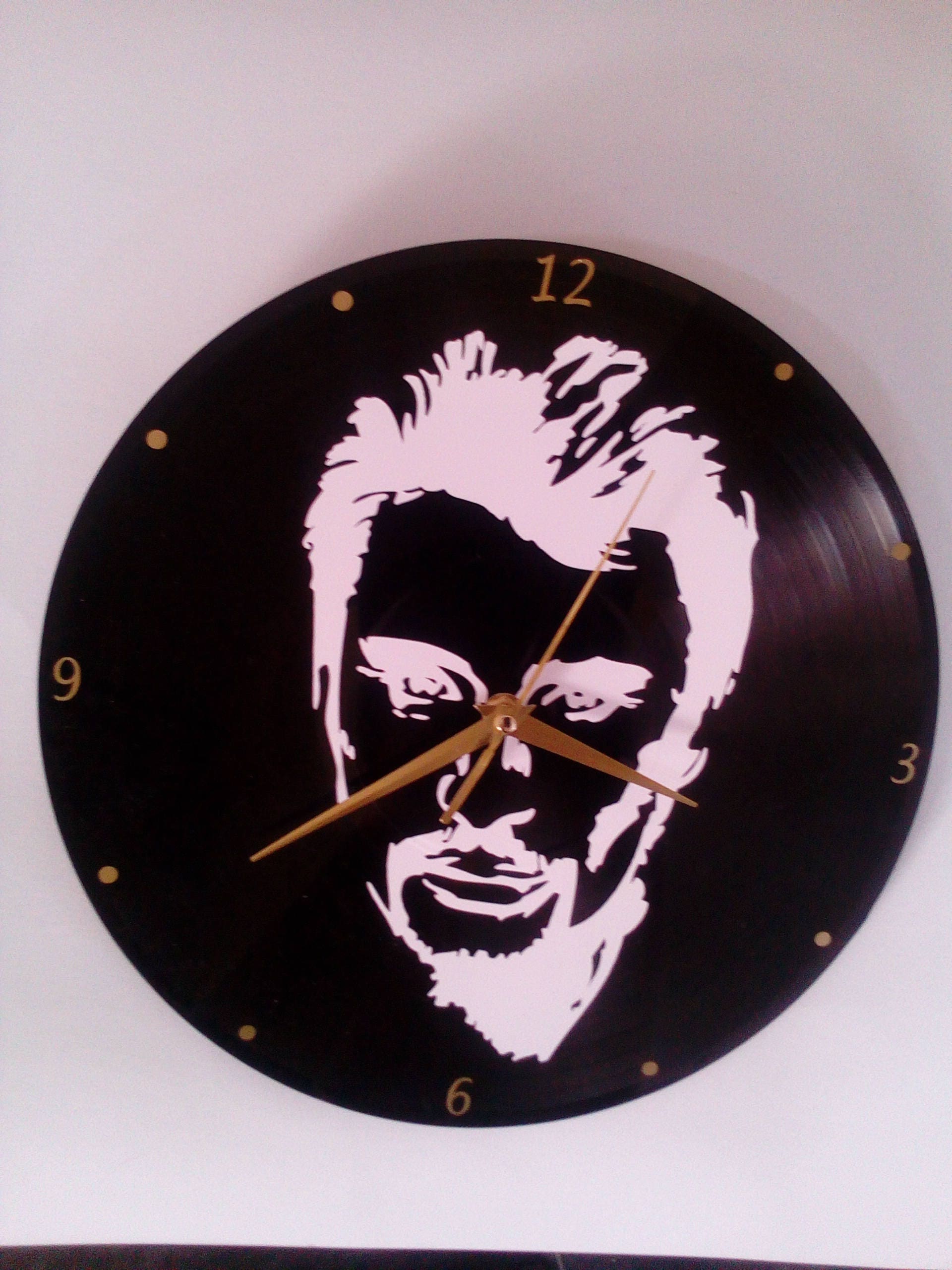 Horloge/Pendule Murale sur Disque Vinyle Johnny Hallyday Q