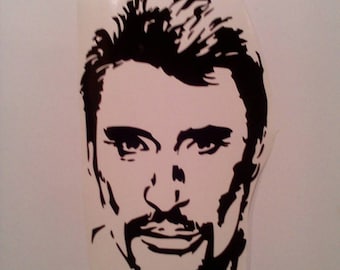 Sticker sticker Johnny Hallyday black