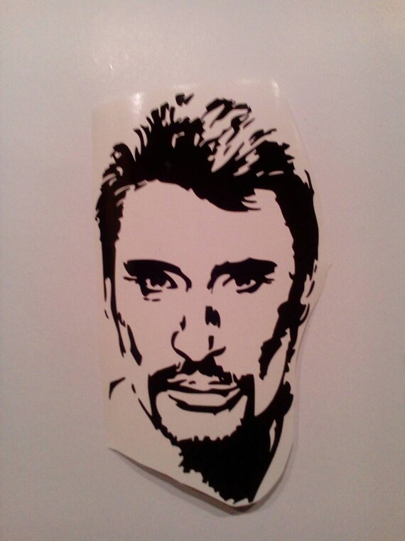 Sticker Autocollant Johnny Hallyday Noir Etsy