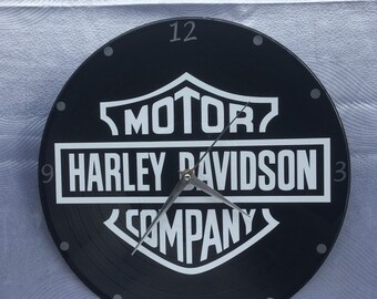 Horloge / pendule murale "harley davidson" sur vinyle