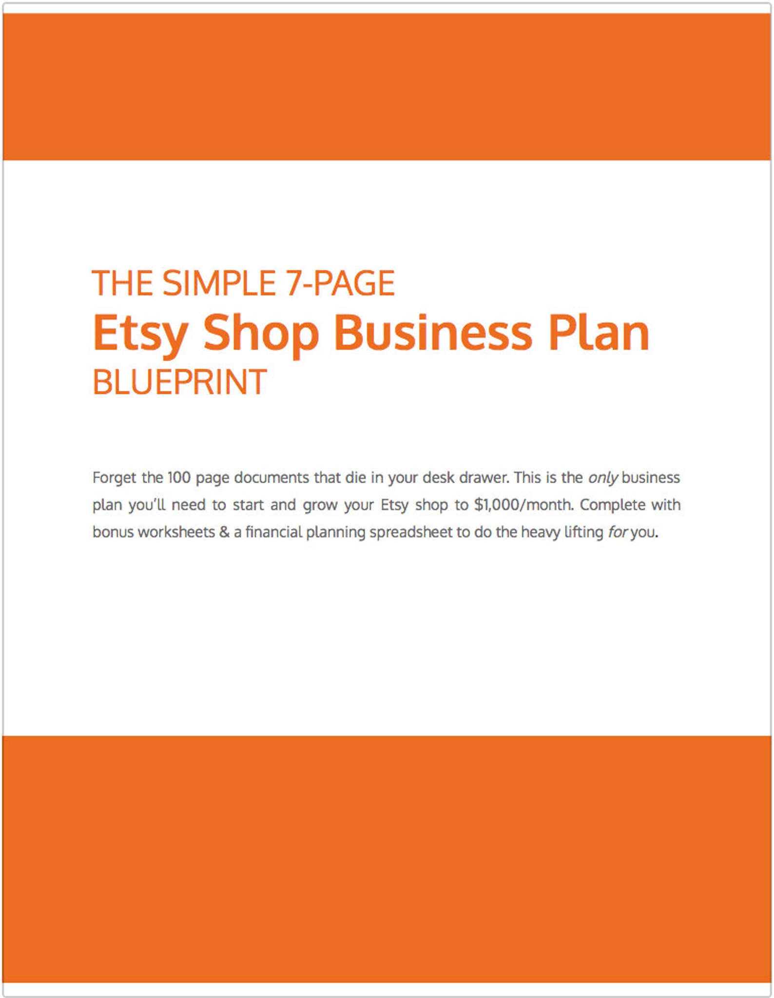 business plan etsy shop