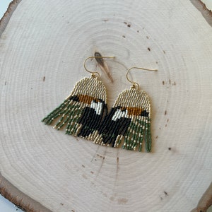 The ARACARI // toucan tropical bird beaded earrings