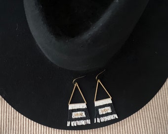 PALOMINO | triangle fringe tassel earrings
