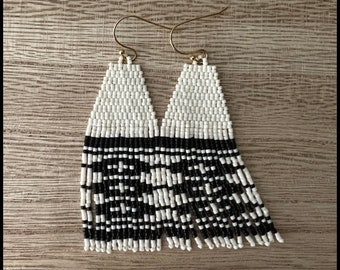 The ZARA // aztec pattern beaded earrings