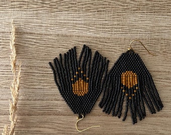 The YONA // black beaded earrings