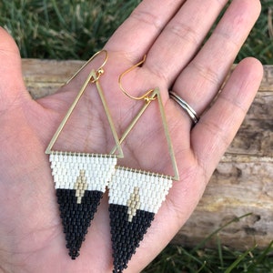 THE OSAGE // beaded earrings beaded fringe earrings Native American earrings tribal earrings seed bead jewelry image 5