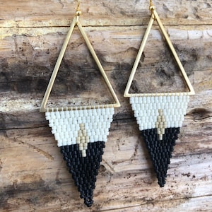 THE OSAGE // beaded earrings beaded fringe earrings Native American earrings tribal earrings seed bead jewelry image 6