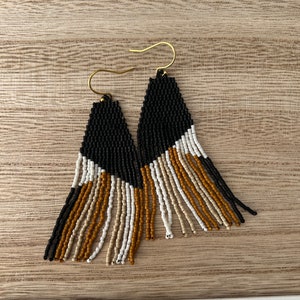 The PALOMA // beaded stripe earrings black stripe earrings image 1