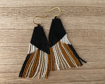 The PALOMA // beaded stripe earrings | black stripe earrings