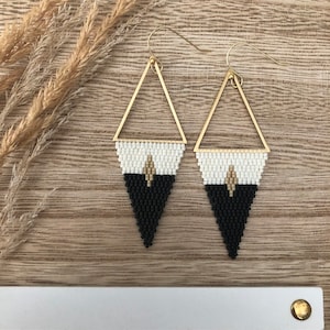 THE OSAGE // beaded earrings beaded fringe earrings Native American earrings tribal earrings seed bead jewelry image 2