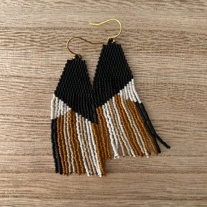 The PALOMA // beaded stripe earrings black stripe earrings image 3