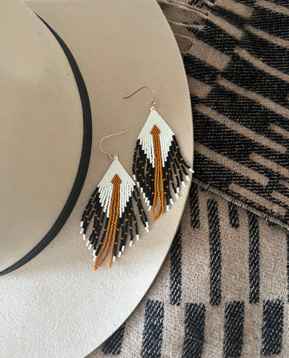 Native Bead Fringe Earrings Native Bead Fringe Earrings