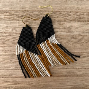 The PALOMA // beaded stripe earrings black stripe earrings image 4