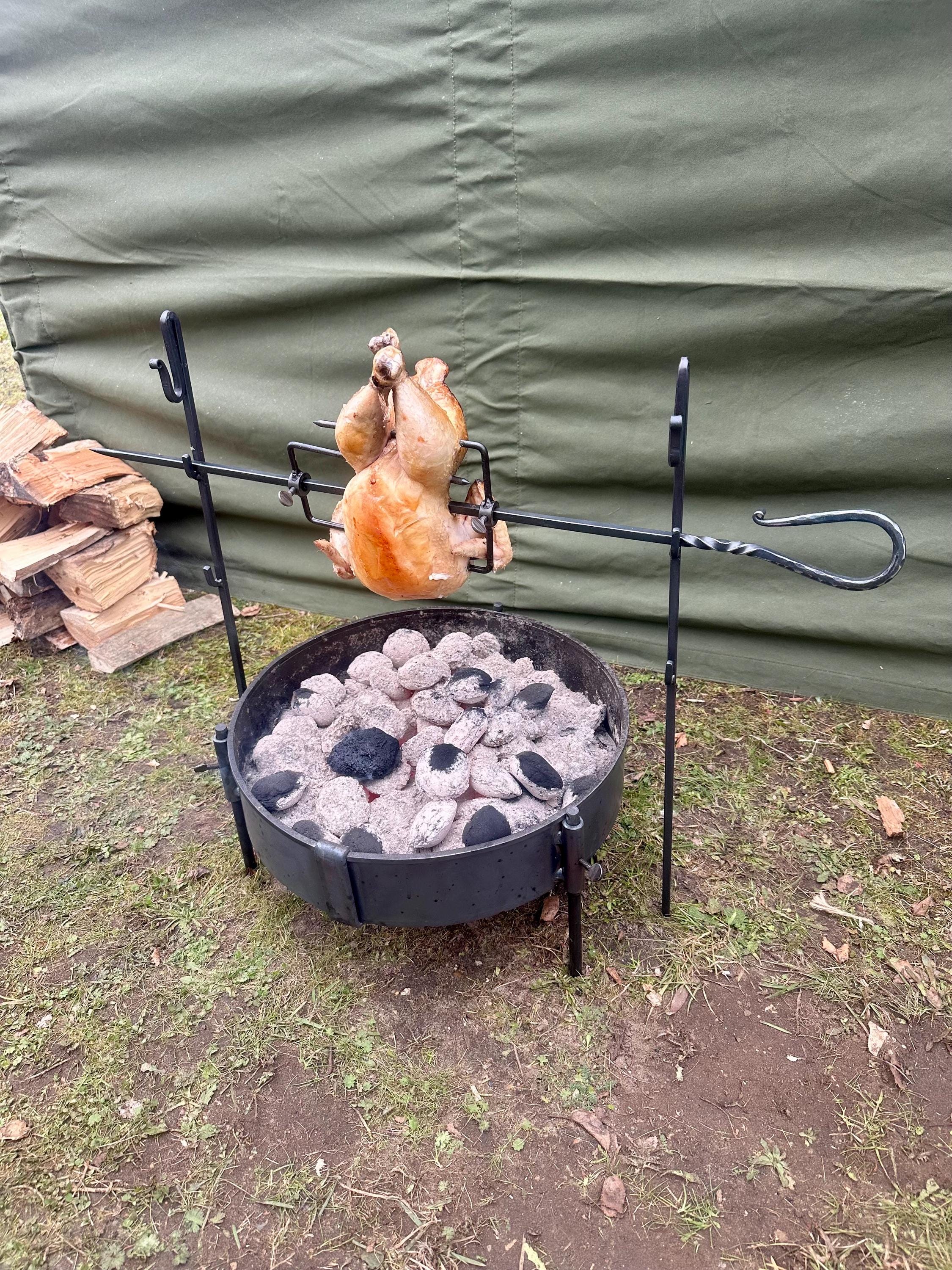 Asador giratorio grande. Barbacoa al aire libre. Equipo de cocina para  camping y supervivencia. - Etsy México, image size:2250x3000
