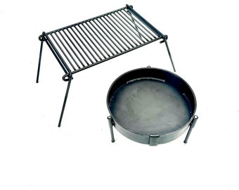 Faltbarer XL BBQ Grill mit Portable Fire Pit 35 Kochsystem