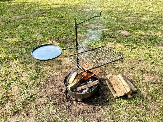 Large Fire Anchor. Outdoor BBQ Cooking Swing Arm. Overland Camper. Car Camping Etsy