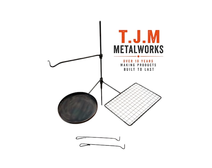 Large Fire Anchor with 3 Cooking Arms | Campfire Cooking System