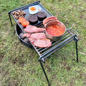 BBQ Grill - Spilt Grill - Camping Bushcraft Cooking Equipment.