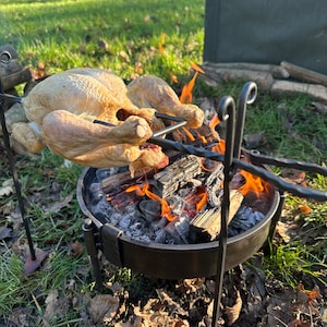Portable Spit Roast Rotisserie. Outdoor Cooking. Open Fire. Overland Camper. Car Camping. image 9