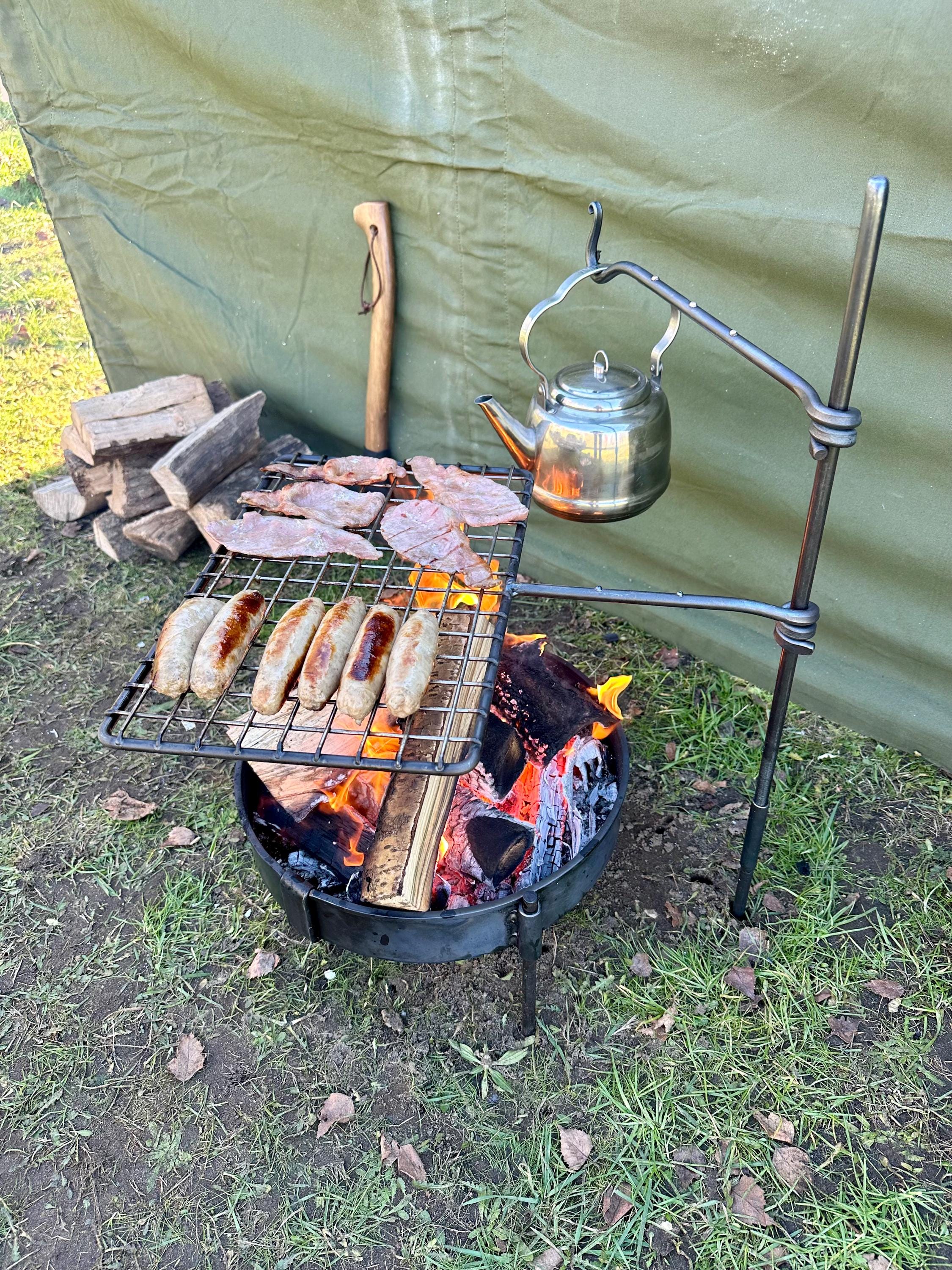 Campfire Cooking Fire Anchor | Hand Forged Bushcraft Swing Arm