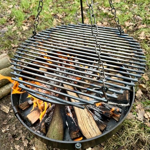 Handmade Hanging Campfire BBQ Grill – Bushcraft Cooking Gear