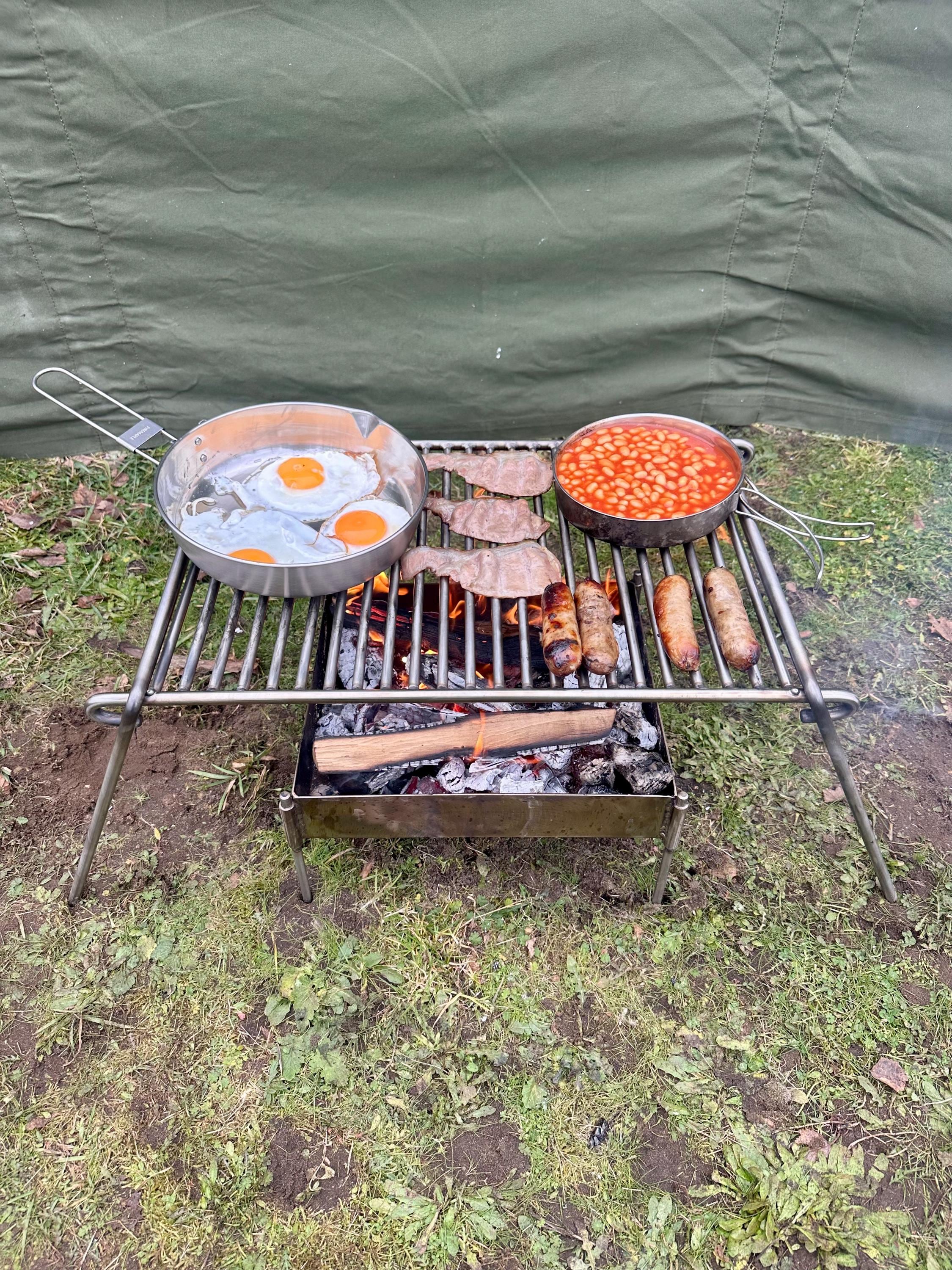 LYXMY Faltbarer Camping-Grill Aus Edelstahl – Mini BBQ-Ständer Mit Rost, Verstellbar, Für Outdoor & Picknick