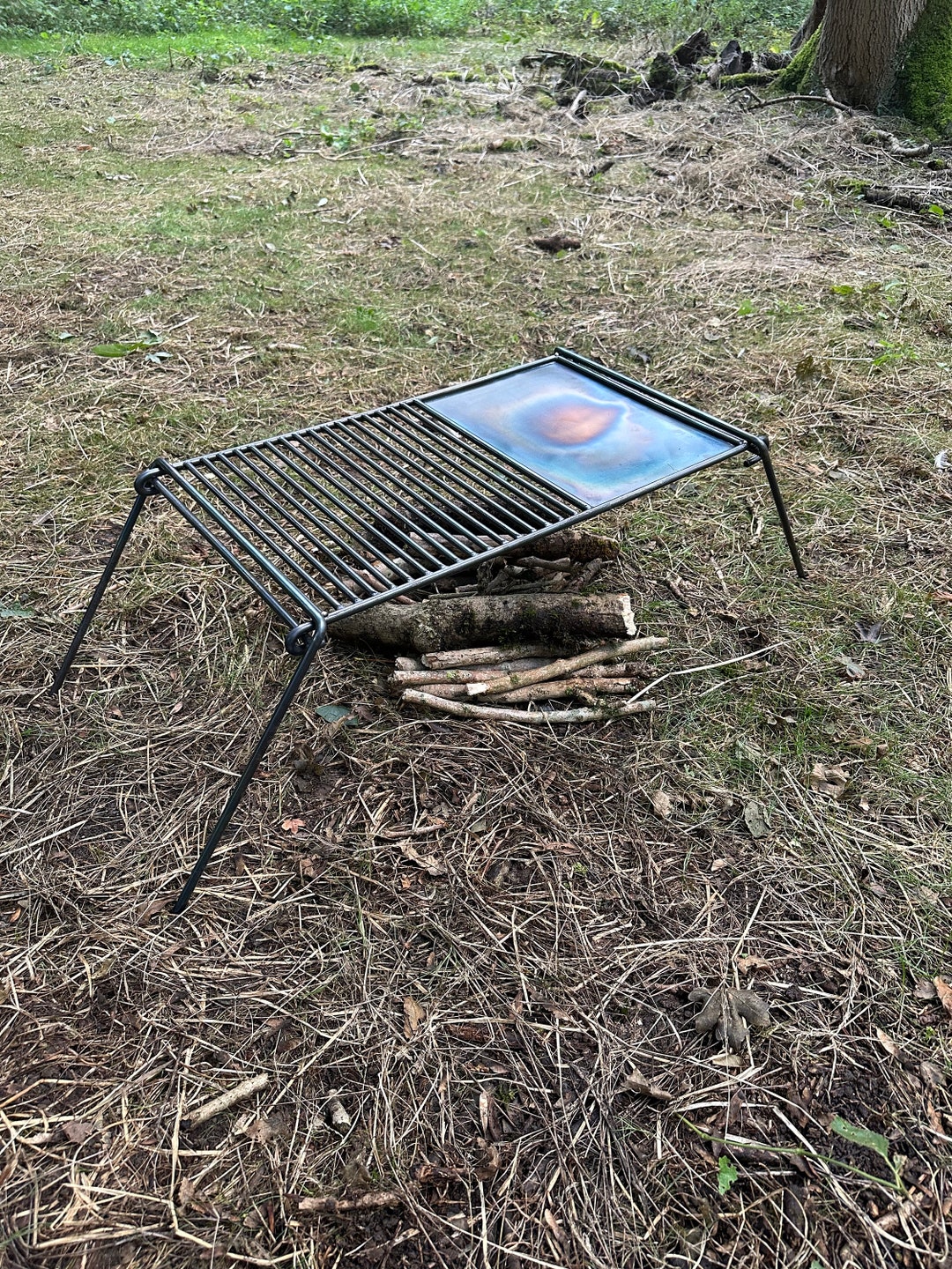 Base Camp Grill With Hotplate. BBQ Grill Folding Grill Etsy