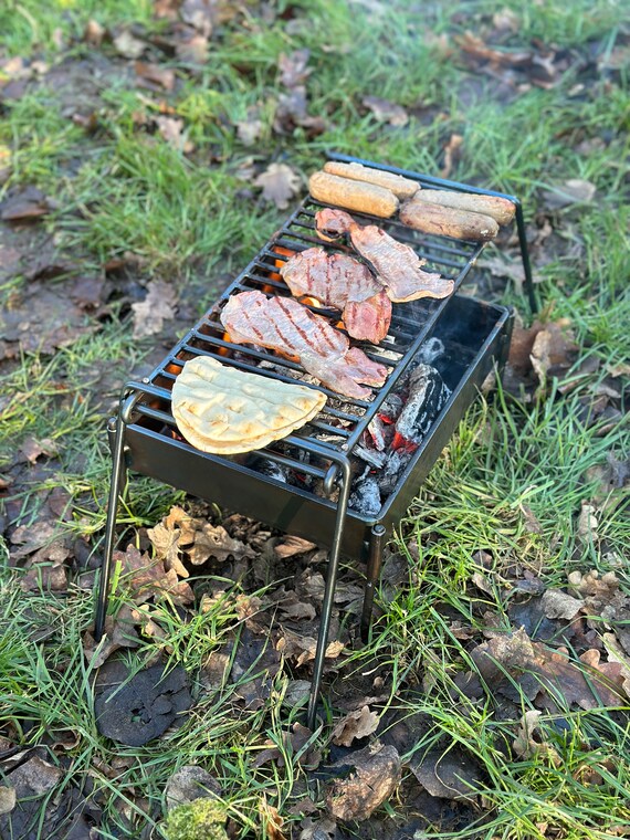Camping Grill With Foldable Legs. Bushcraft Gear Etsy
