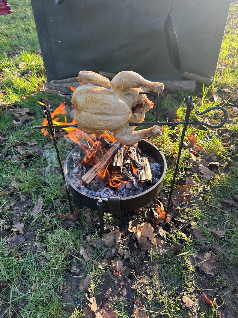 Portable Spit Roast Rotisserie. Outdoor Cooking. Open Fire. Overland Camper. Car Camping. image 1