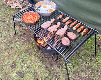 Handmade Portable BBQ Grill, Camping Charcoal Grill for Groups