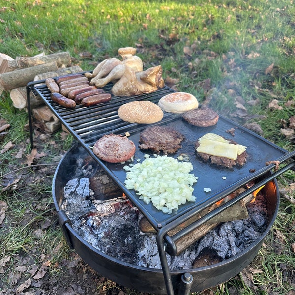 Base Camp Grill with hotplate. BBQ Grill, Folding grill