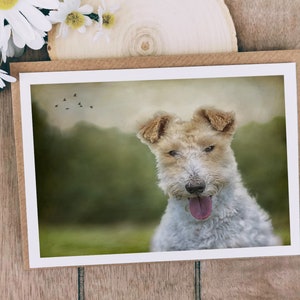carte Wire Fox Terrier, carte Wire Fox, Carte Fox Terrier, Fox Terrier Lover, Wire Fox Terrier, Carte de vœux, Carte d’anniversaire, Carte vierge
