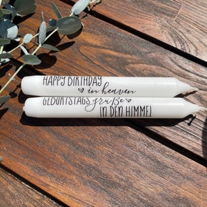 Birthday Greetings to Heaven I Happy Birthday in Heaven I Birthday Deceased Mourning Light Candle Mourning Memorial Light Memorial Light