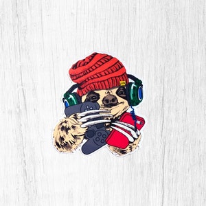 Cute Sloth Stickers for Women, Sloth Gifts, Gamer Girl Stickers, Birthday Gift for Daughter, Sloth Decor, Cute Gift for Girlfriend