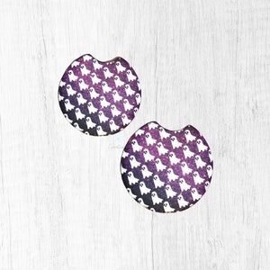 Ghost Car Coasters Set, Halloween Decor, Halloween Car Accessories, Car Decor for Women, Funny Birthday Gift for Sister, Silly Gifts