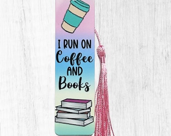 Coffee and Books Bookmark, Aluminum Bookmark, Cute Bookmark for Women, Bookish Gift, Book Lover Gift, Birthday Gift for Mom, Coffee Bookmark