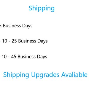 May include: Shipping information for orders to Canada, the United States, and internationally.  Estimated delivery times are provided in business days.  Shipping upgrades are available.