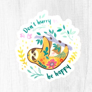 Sloth Stickers for Women, Sloth Gift, Sloth Decor for Girl, Cute Stickers for a Laptop, Birthday Gift for Sister, Stickers for a Mirror