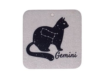 Odświeżacze powietrza do samochodu z kotem zodiaku, dekoracje ze znakiem zodiaku, prezenty zodiakalne dla niej, niebiańskie akcesoria samochodowe dla kobiet, prezenty astrologiczne dla kobiet