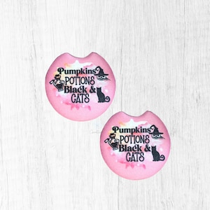 Halloween Decor Car Coasters Set, Regali stregoneria, Accessori per auto di Halloween, Decorazioni per auto per le donne, Regalo di compleanno divertente per la sorella, Regali sciocchi