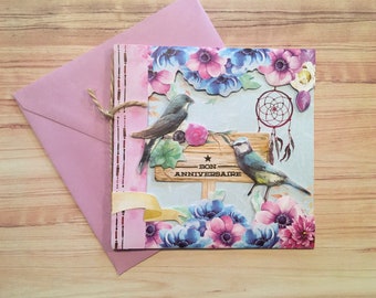 Carte D Anniversaire Pastel Etsy