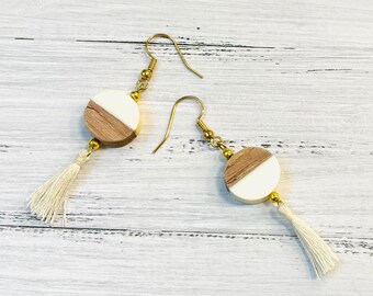 Wooden bead earrings