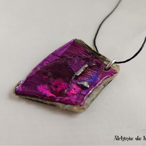 Collier violet upcycling en CD DVD image 4