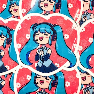 Adesivo in vinile Hatsune Miku Vocaloid Heart