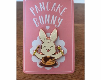 Pancake Bunny Enamel Pin
