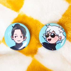 Gojo Geto Jujutsu Kaisen JJK Anime Button Pin