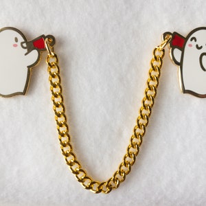 Ghost Call Hard Enamel Collar Lapel Pin Set w/ Chain