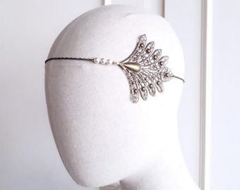 Clara | Vintage-Hochzeits-Stirnband, Retro-schicker Braut-Kopfschmuck, 1920er-Jahre-Gatsby-Hochzeits-Haarschmuck, Boho-Braut-Stirnband, Belle Epoque